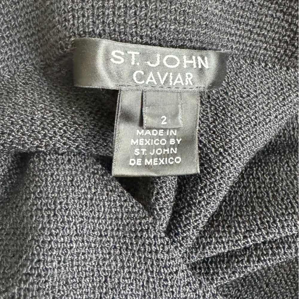 St. John Caviar Black Knit Pants - Small - Picture 3 of 3